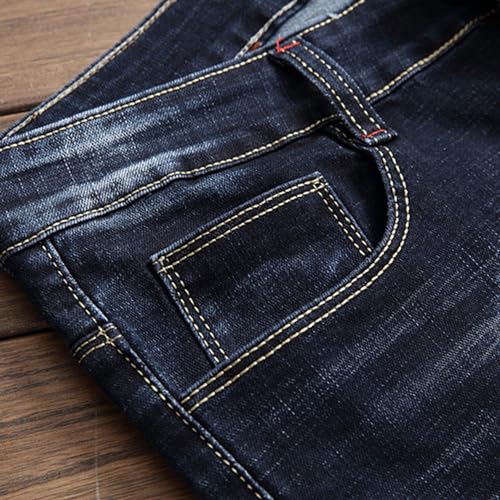 Men's Casual Cowboy Pants Ripped Washed Straight Fit Jeans Destroyed Retro Loose Mens Denim Pants3