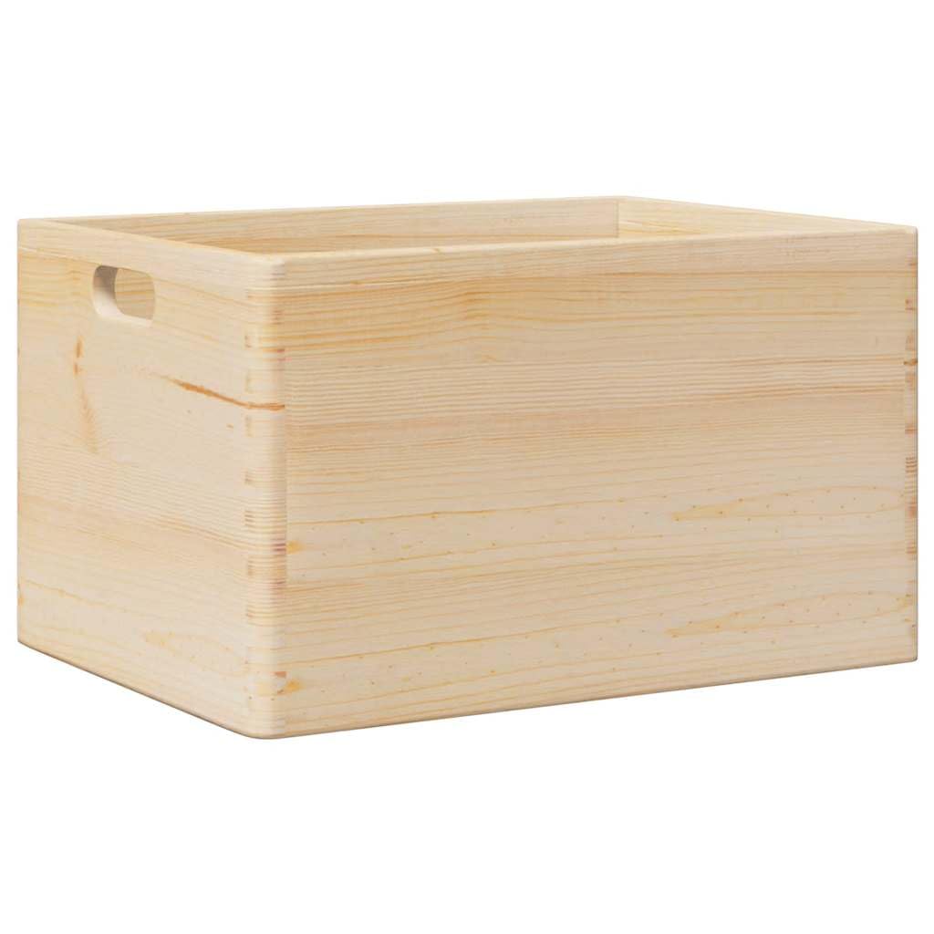 Cassetta in legno con manici, in legno di pino massiccio, 40 x 30 x 23 cm, 22 litri, organizer per cucina, bagno, ufficio, impilabile
