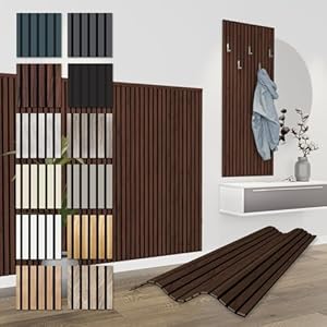 HEXIM Wandpanelen, akoestische panelen, flexibele lamellenwand, van MDF, geluiddempende wandbekleding, 138,5 x 60 cm, 0,83 m²