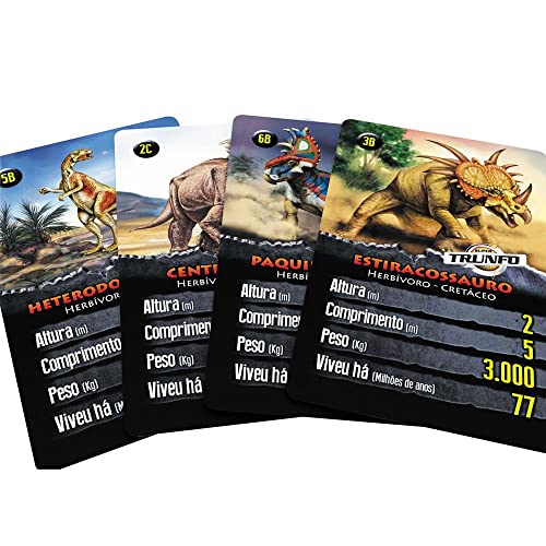 Grow - Super Trunfo Dinossauros 2 Jogo de Cartas, Multicolorido, (Grow 9678)