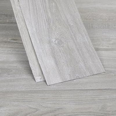 INMOZATA 36-Pack 54 Sq.Ft Peel and Stick Floor Tile, Wood Grain Flooring Planks Self Adhesive Floor Tiles Peel and Stick Waterproof Vinyl Flooring for Bedroom, Kitchen, RV, Office(Gray)