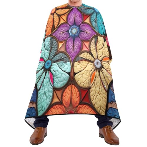 Capa profesional impermeable para corte de cabello floral colorida