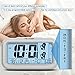 Peakeep Digital Alarm Clock with Dual Alarms for Workday Mode, Indoor Temperature, Smart Night Light, Battery Operated Only (White)