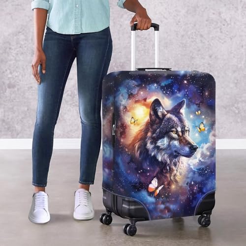 Image of Mumeson 3D Wolf Luggage Cover Waterproof Anti Dust Suitcase Sleeve for Wheeled Suitcases Washable Suitcase Cover Cushion Luggage Protect Cover