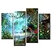 Firstwallart Two Peacocks Walk In Forest Beautiful Wall Art Painting The Picture Print On Canvas Animal Pictures For Home Decor Decoration Gift