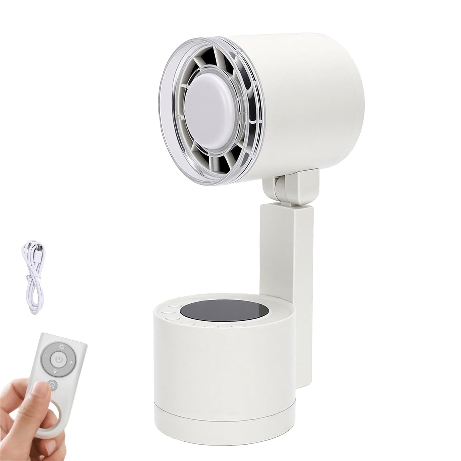 Ventilateur oscillant de bureau haut de gamme avec variateur 100 vitesses et veilleuse