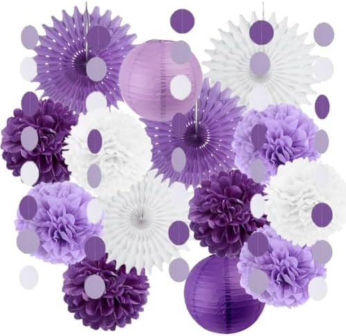 Purple White Lavender Party Decorations Purple White Graduation D...