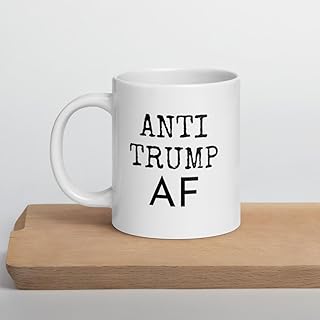 Anti Trump AF Democracy Defender Protest White glossy mug