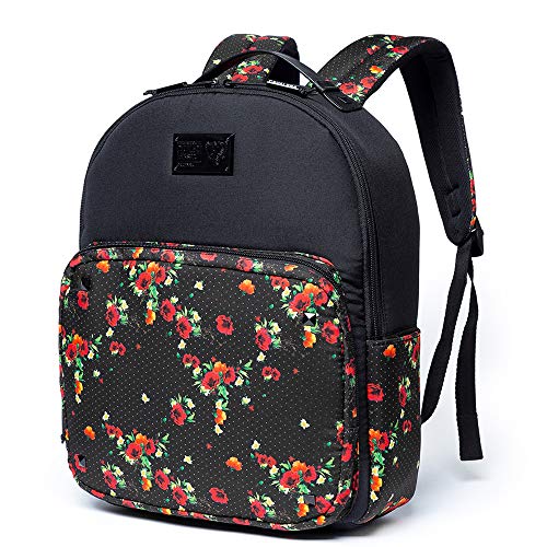 Mochila Cavalera Notebook Flores Preta