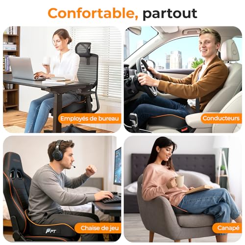 POOTACK Coussin Chaise Bureau - Mousse Mémoire pour Assise Plus Douce – vue 6