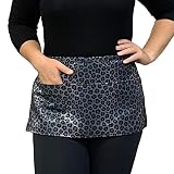 Black Leopard Waitress Apron for Servers - 3 Pockets Half Waist Aprons Restaurant Coffee Shop Vendor