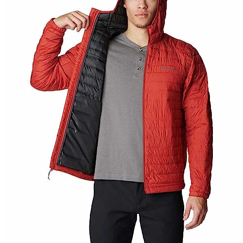 Columbia Men's Silver Falls Hooded Jacket, Hooded Puffer Jacket, Warp Red, Size L - Image 5