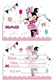 HACBYUTY 20pcs Minnie Mouse Birthday Party Invitations Minnie Mickey Mouse Birthday Party Supplies Decoration (20pcs)