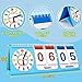 Torlam Learning Clock Flip Chart Colorful Analog & Digital Telling Time Teaching Clock for Kids, Math Manipulatives 1st 2nd Grade Homeschool Supplies Kindergarten Preschool Learning Activities Games