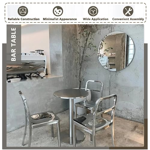 Mesa de café y pub circular minimalista con base de acero inoxidable estable 5