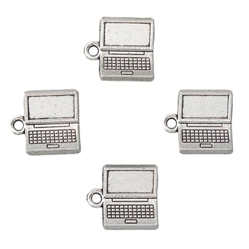 20pcs Antique Silver Color Zinc Alloy Miniature Laptop Computer Charms,