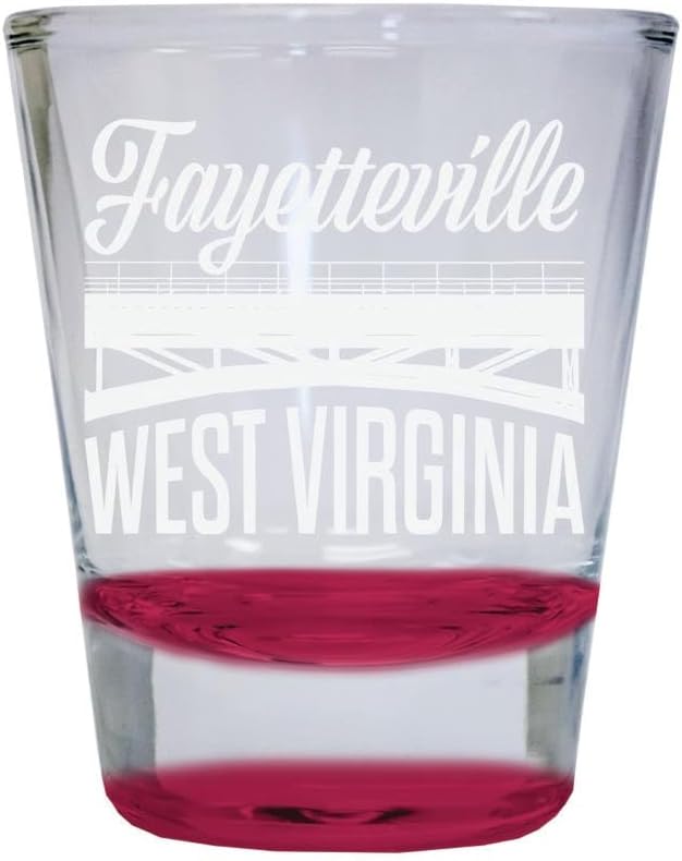 Pack de 4 Vasos Shot Grabados Fayetteville West Virginia 2 Onzas