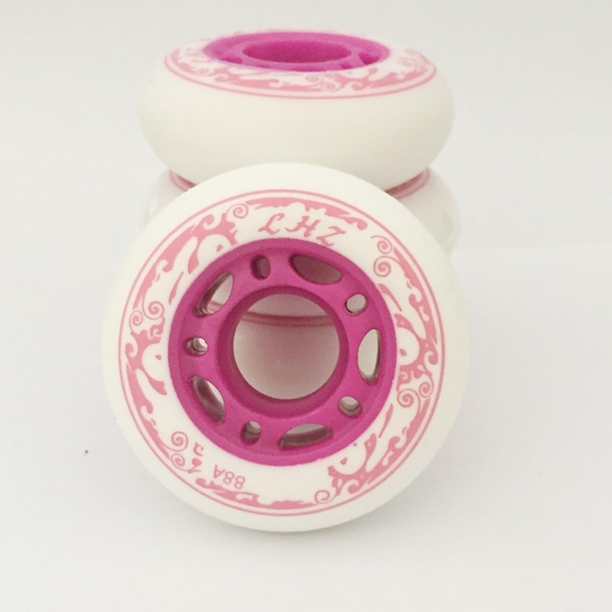 Genérico Ruedas para Patines En Línea Interior Exterior Ruedas para Patines En Línea de 64 mm Y 68 mm con Rodamientos ABEC-9 para Exteriores Dureza 88A Fáciles de Instalar (Rosa 64 mm)