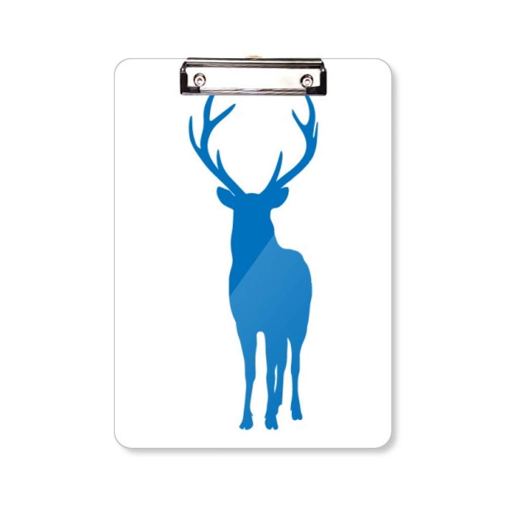 Porte-bloc en bois bleu motif cerf A4 pour documents et dessin - 5