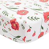 Little Unicorn Percale Crib Sheet - Summer Poppy