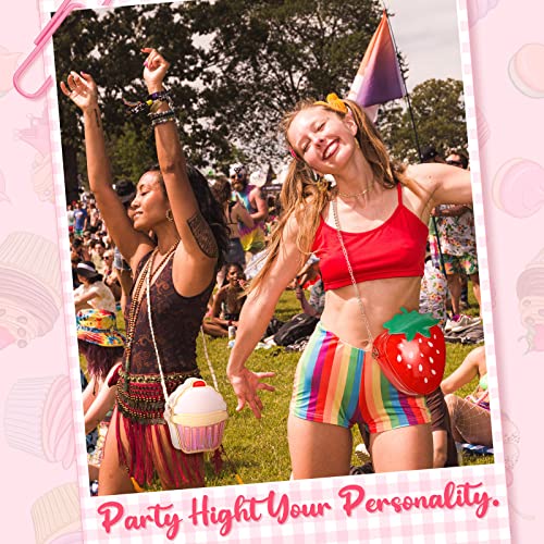 Cindeer 2 Pcs Cute Purse Bag Kawaii Food Fruit Purse Chain PU Phone Shoulder Wallet Crossbody Handbag for Women2