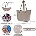 MRMIMI Rubber Tote Handbag with Rope Handles and Faux Leather Strap Lightweight Waterproof Shoulder Bag with EVA Foam Rubber (Khaki)