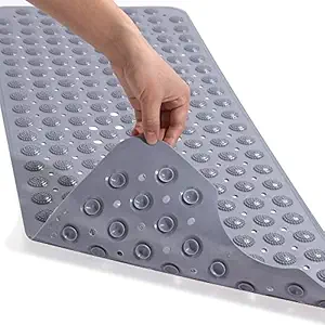 VHKD PVC Bathroom mat Anti Slip Rectangle (Grey | 70 X 35)