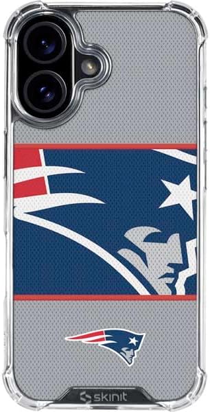 Skinit Clear Phone Case Compatible with iPhone 17 - Officially Licensed NFL New England Patriots Double Vision Design