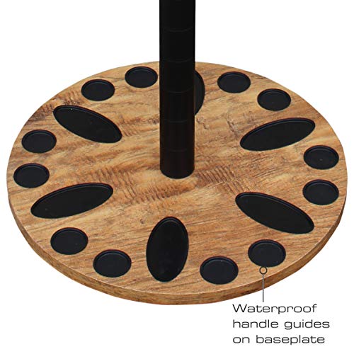 Rush Creek Creations 24 Round Fishing Rod Rack With 6" Extension Post - Fishing Pole Holder And Storage, American Cherry Finish #TOP5