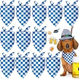 Siltriangle 12 Pcs Oktoberfest Dog Bandanas, Blue...