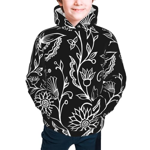 Abstract Florals Kid Hoodies Boys Sweatshirts Girls Pullover with Pocket3