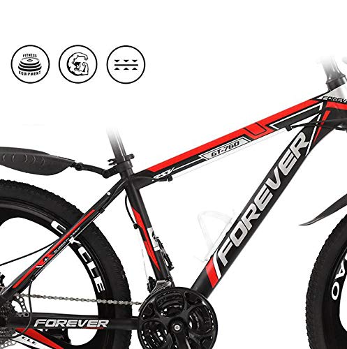 WLWLEO Mens Mountain Bike 26-Zoll-Hardtail Mountainbike mit Federgabel Bequeme Sitz Stoßdämpfende-Fahrrad für Erwachsene Teens,B,26" 21 Speed – Bild 4