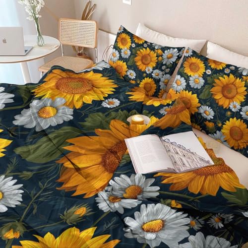 Housse de couette tournesols pour illuminer votre chambre à coucher moderne - 4
