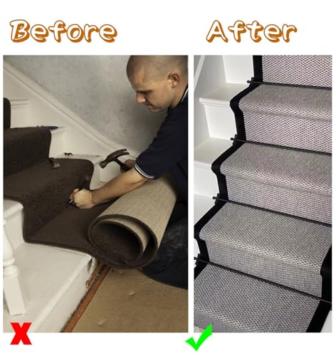Soportes ajustables para alfombras de escalera y barras de metal pulido decorativas 2