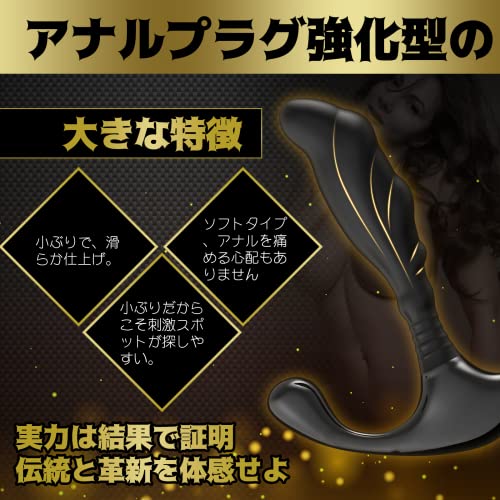 AiFox アナルプラグ ドルフィン ブラック 男性用 初心者向け アナルプラグ 非電動 ドライオーガズム専用 - 画像3