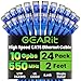 GearIT 24-Pack, Cat 6 Ethernet Cable Cat6 Snagless Patch 2 Feet - Snagless RJ45 Computer LAN Network Cord, Blue - Compatible with 24 48 Port Switch POE Rackmount 24port Gigabit