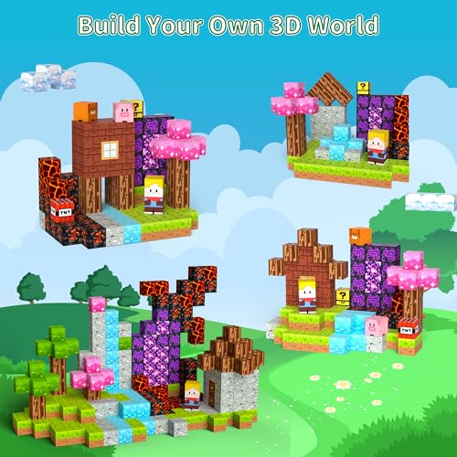 Petenjoy 100PCS Magnetic Blocks - Magnetic Building Blocks, Magnet Blocks Cubes, STEM Learning Sensory Magnet Toy for Kids Ages 3 4 5 6 7 8 9 10 11, Birthday Gifts for Boys and Girls - Image 3