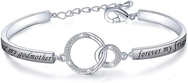 Christian Jewelry Religious Gift First My Godmother Forever My Friends Bracelet Godmother Gift from Goddaughter Godson Godchild