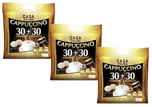 Café Cappuccino CASA COLON - 3 x 30+30 dosettes COMPATIBLES SENSEO®