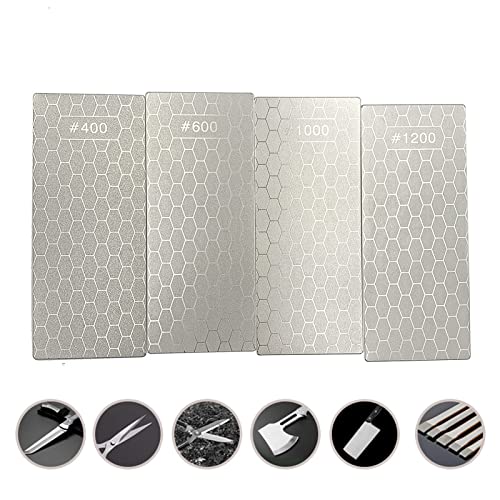 Piedra de afilar de diamante, piedra de afilar de superficie de panal, piedra de afilar de placa de diamante de grano 400/600/1000/1200 para afilar en la cocina bordes opacos, romos o cansados