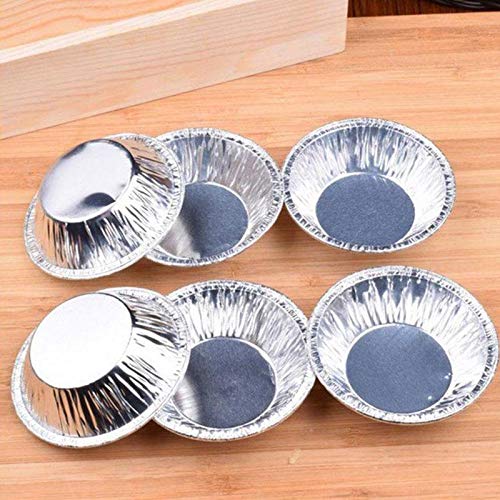 100 sztuk foremki z folii aluminiowej do ciast do jajek mini garnek ciasto talerz do pieczenia jednorazowe kubki do pieczenia okrągła podstawa torty pudełko na babeczki puszka taca zestaw