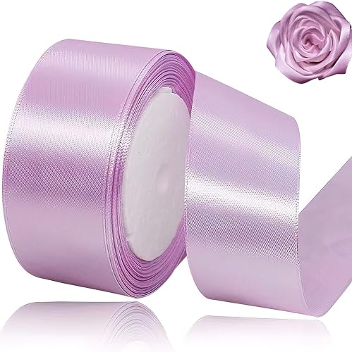Lavender Ribbon 1-1/2 inches Wide and 25 Yards Long, Suitable for handicrafts, Wreaths, Wedding Party Decorations, Christmas, Hair Bows, Floral Bouquets, Baby Showers and Gift Wrapping