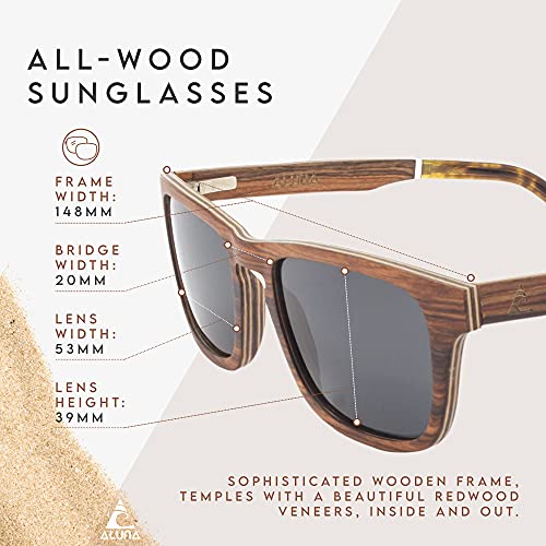 Aluna - Wooden Shades for Women and Men, Lightweight and Cool Sunglasses with HD Polarized Lens, Stylish Retro Sunglasses2