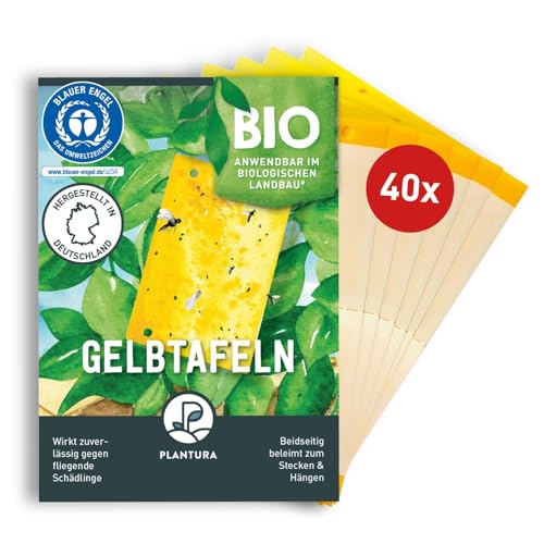 Plantura Gelbtafeln, gegen Trauermücken & andere Fliegende Schädlinge, 40 Stück