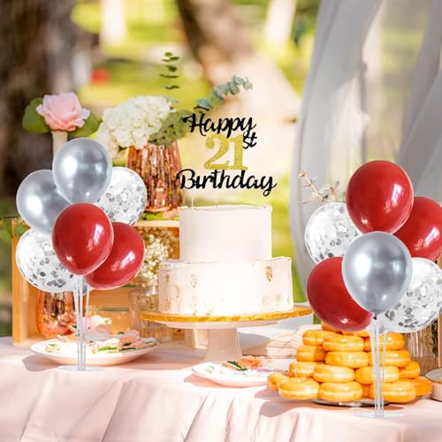TONIFUL 4 Centerpieces Table Stand,Red Sliver Balloon Stand for Christmas,Birthday,Wedding,Anniversary, Graduation Decorations,Valentine's Day,New Year 2026 - Image 7