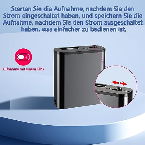 【Eingebauter Magnet Nur 0,95 cm dick】 Diktiergerät mini,Aufnahmegerät Spionage,Spion abhörgerät,Spion digital Voice Recorder,STTWUNAKE