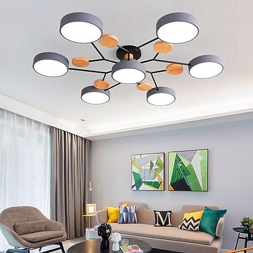 Plafonnier design métal HAZARA avec éclairage LED acrylique gris
