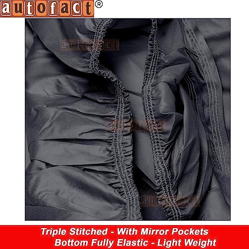 Image of Autofact Car Body Cover with Mirror Pockets Compatible for Jeep Meridian (Triple Stitched, Bottom Fully Elastic, Dark Grey)