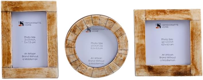 Handicrafts Home Baby Picture Frames Set of 3 - Grey | Mini Frames for Nursery Decor | Ultrasound Photo Frame for Grandparents | First Year Shower Gifts | Personalized Baby Gifts | Handmade Gift