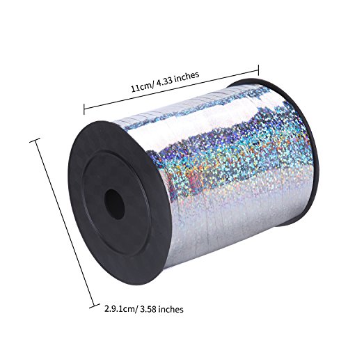 Senkary Crimped Curling Ribbon Metallic Balloon String Ribbon, 5Mm Width, 500 Yards (Silver) #TOP1